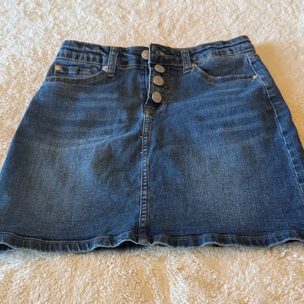 7 For All Mankind Kids Blue Denim Skirt